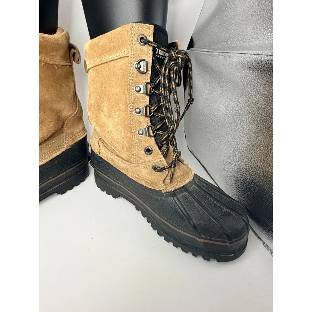 Rocky Mens Thinsulate Insulation Tan Suede Black Rubber Duck Snow Boots Size 8